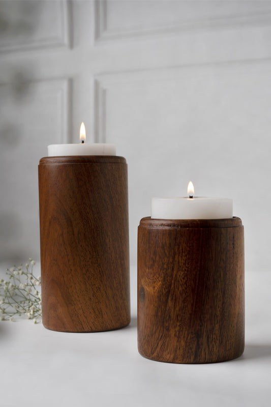 Prakasham Wooden Candle Stand