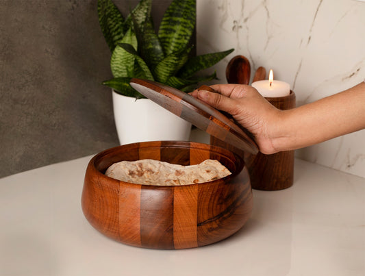 Bhadram Wooden Chapati Bowl